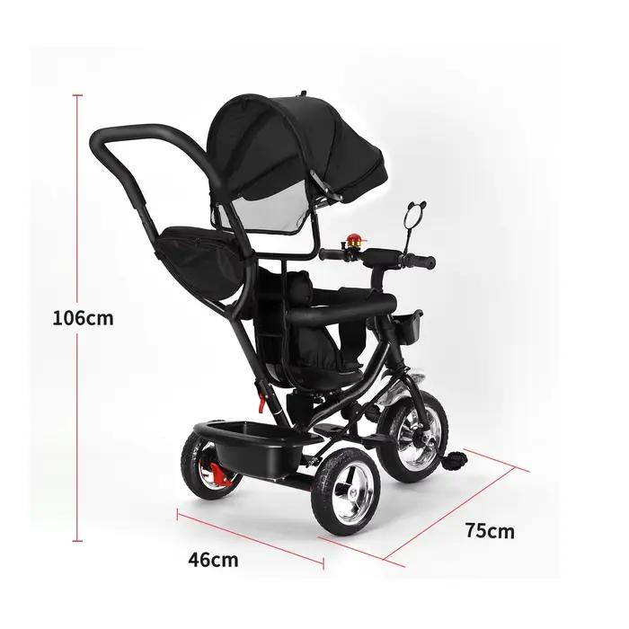 Tricycle bébé évolutif 1 à 5 ans, vélo pour les enfants plus âgés, siège réversible, grand panier et