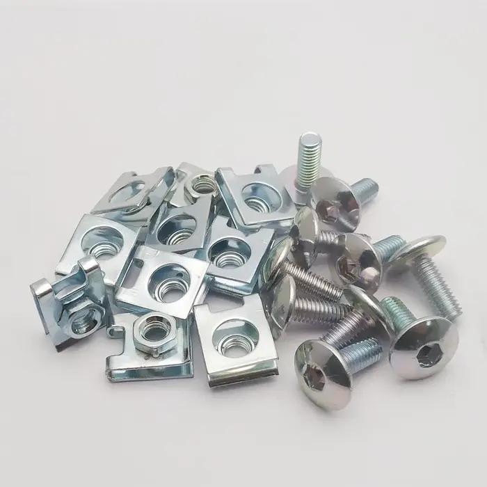 Lot de 10 boulons de vis de couvercle en plastique argenté M6 pour moto, Scooter, ATV, cyclomoteur,