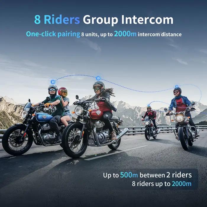Intercom Bluetooth Moto Fodsports M1 S Pro Communication de Groupe Motards Sorties En Groupes Sécurité Motocyclisme