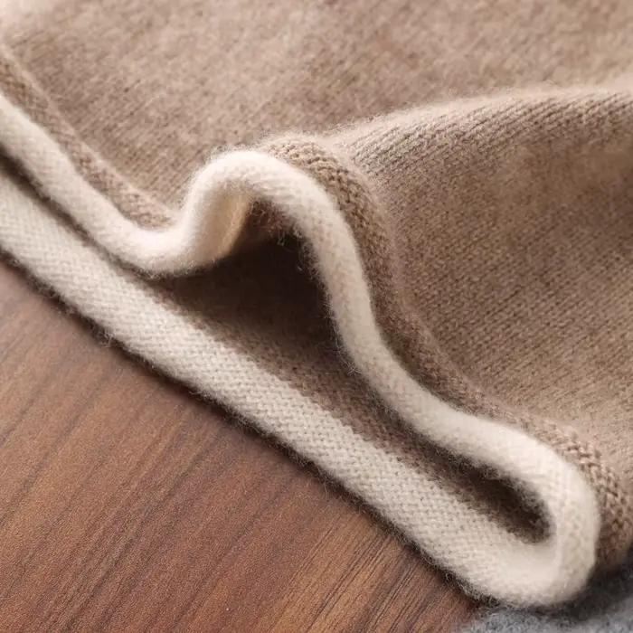 Chapeau d'hiver à bords bouclés pour femmes, 100% laine mérinos tricotée, doux et chaud, à la mode,