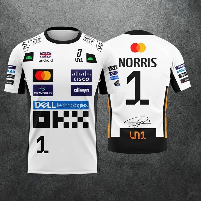 T-shirts de course pour hommes et femmes - Pilote # 1 Lando Norris & Driver # 81 Piastri Fan Tops Sp