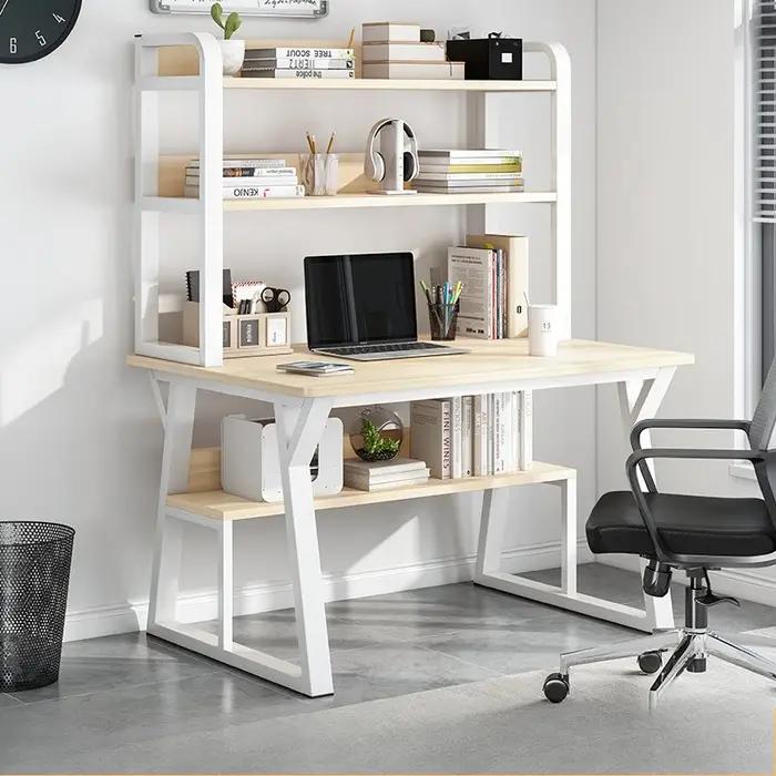 Bureau d'ordinateur durable avec étagère intégrée, bureau d'écriture pour la maison, petit bureau si