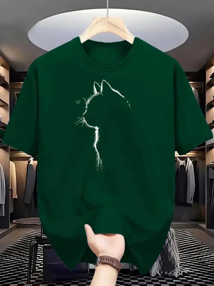 T-shirt à manches courtes et col rond pour hommes, 100% pur coton, sport décontracté, ample, motif d