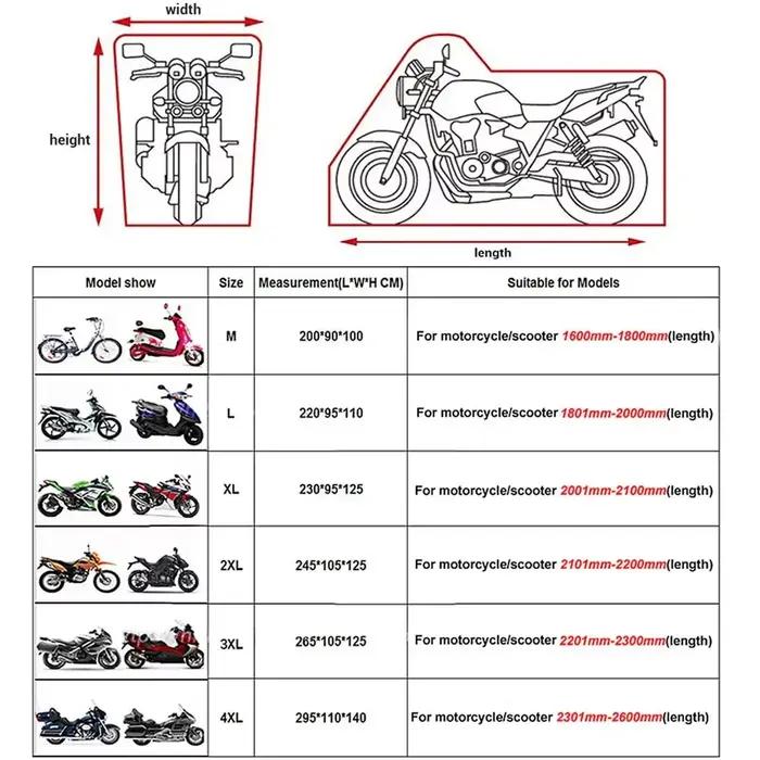 Juste de moto étanche, toutes saisons, anti-poussière, protection UV, 190T, housse de vélo de course