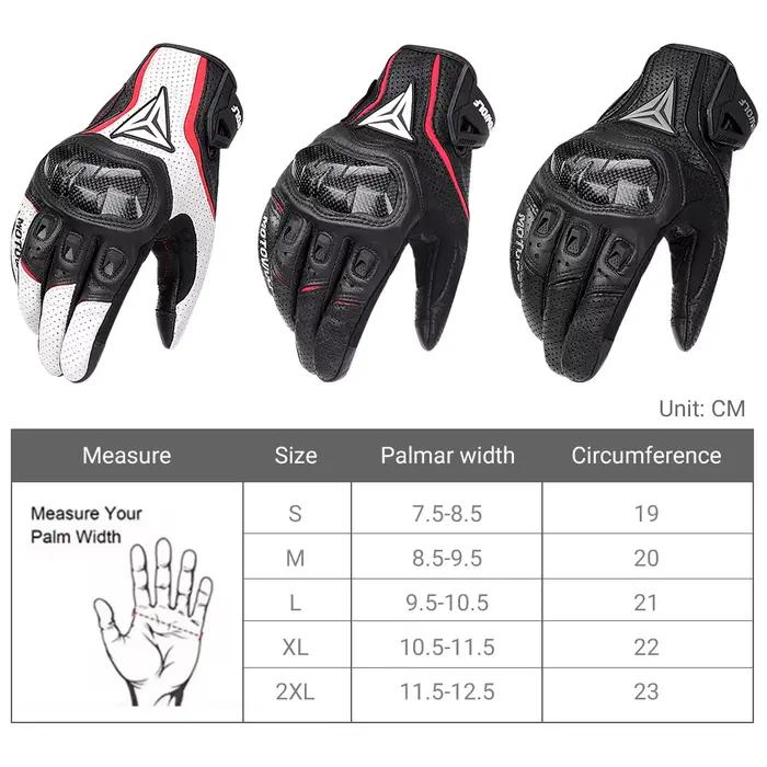 Gants de Moto en Fiber de carbone, cuir de vache, gants de Motocross, équipement de protection antid