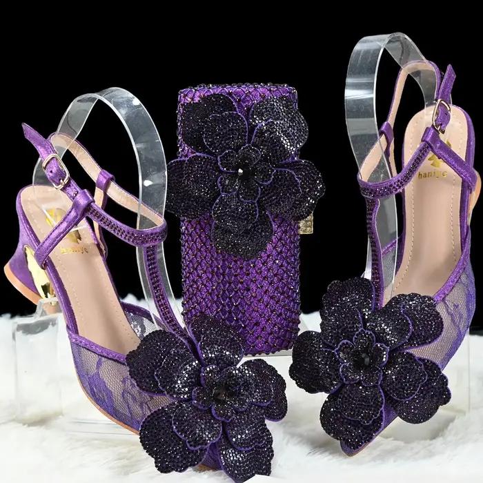 Doershow ensemble de chaussures et de sacs de mode de mariage africain chaussures italiennes argenté