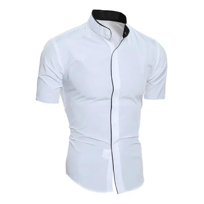 Chemise décontractée à manches courtes pour hommes, couleur unie, pour les déplacements, nouvelle co
