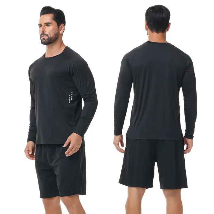 T-shirt à manches longues UPF 50+ pour hommes, haut respirant anti-UV, pull pour la pêche sportive,