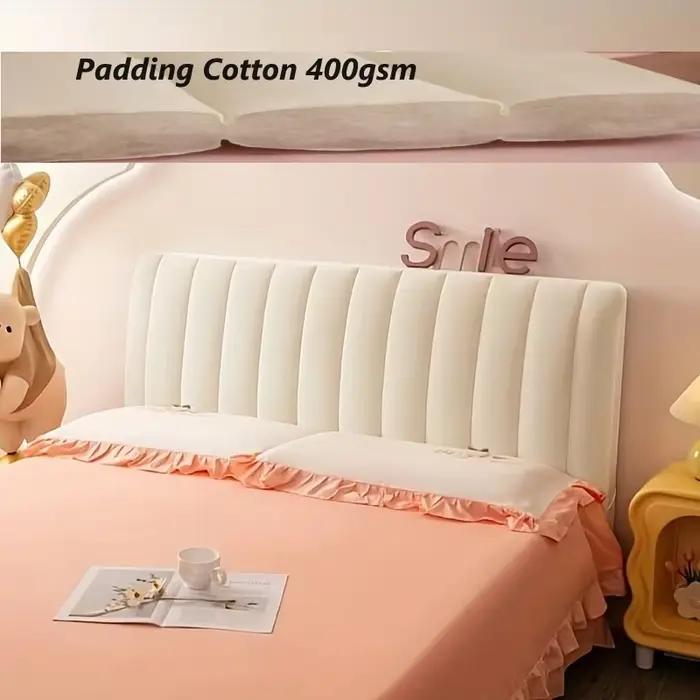 Housse de tête de lit matelassée en peluche courte de haute qualité, couvre-tête de lit de luxe en v