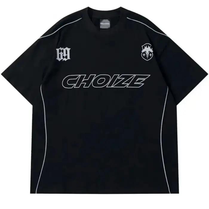 T-shirt col rond en polyester micro élastique respirant pour hommes, à la mode, 69 lettres imprimées
