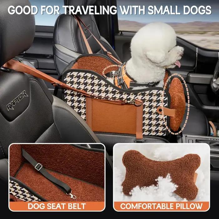 Siège rehausseur pour animaux de compagnie accoudoir voiture console centrale transport sécuritaire petit chien usage voyage maison