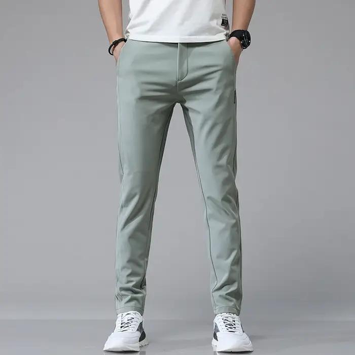 5 couleurs printemps été Ultra-mince hommes Stretch mince pantalon droit décontracté de haute qualit