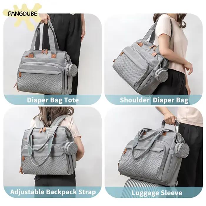 PANGDUpun-Sacs à couches avec sac à sucette pour papa, sac à dos spinal pour voyage, sac à dos maman