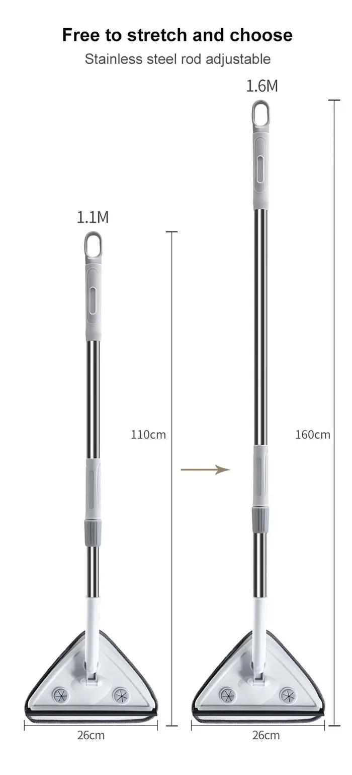 Essuie-glace triangulaire, tige télescopique, brosse de nettoyage de vitres, nettoyeur de vitres, ou