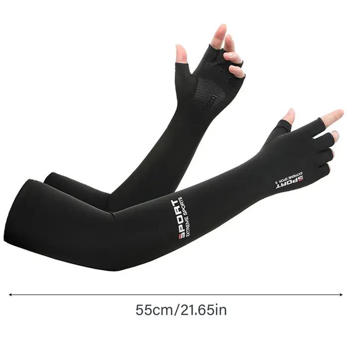 Refroidissement anti-UV d'été Manchons de bras en soie glacée, couverture extensible et respirante