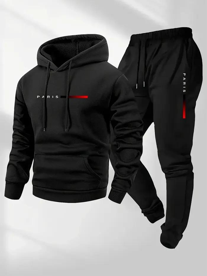Ensemble de vêtements de sport imprimés (version homme) : Chemise de sport une pièce à capuche, ense