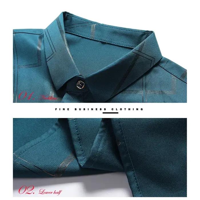 Chemise imprimée à manches longues pour hommes, haut d'affaires décontracté et à la mode, sans repas