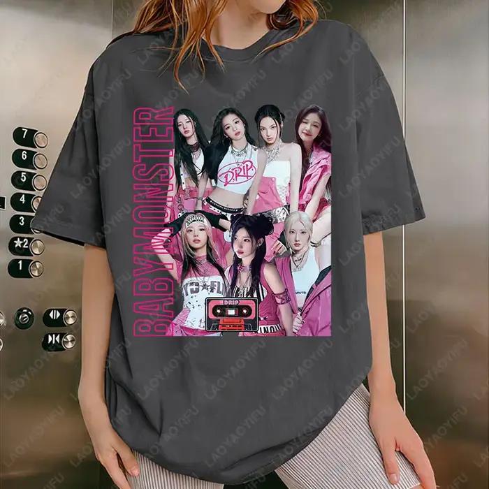 BabyMonster World Tour 2025 sweat Hello Monsters KPOP Fan t-shirt hommes femmes coton décontracté mo