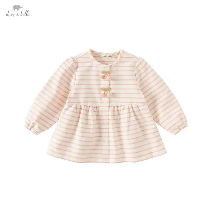 MACGirls-Veste en coton rayée pour bébé, cardigan doux et mignon pour enfants, haut de fête pour enf