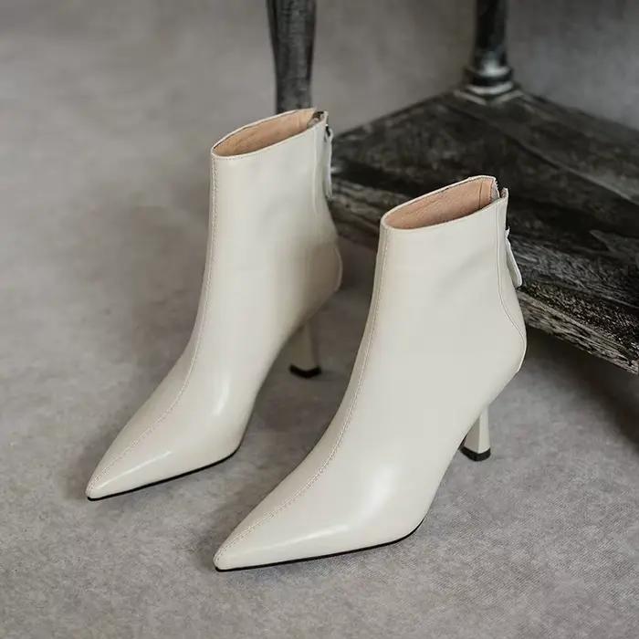 Krazing Pot grande taille 42 cuir de vache bout pointu talons hauts Design Chic concis hiver printem