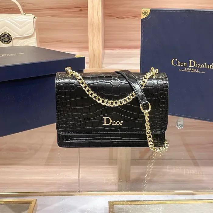 Sac à main élégant avec décor de chaîne assorti à tout, sac à bandoulière simple à la mode pour dame