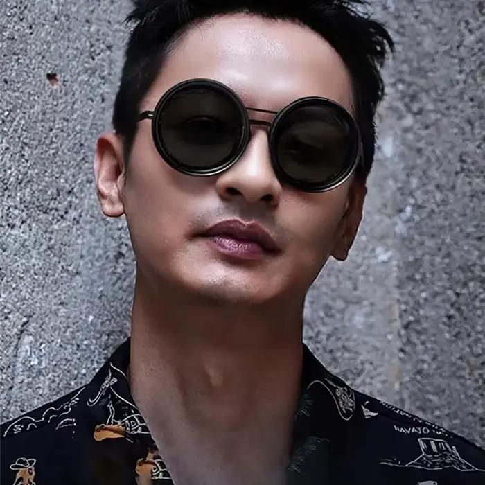 Lunettes de soleil polarisées ND9 à gradation réglable pour hommes et femmes, rondes, rétro Punk, po