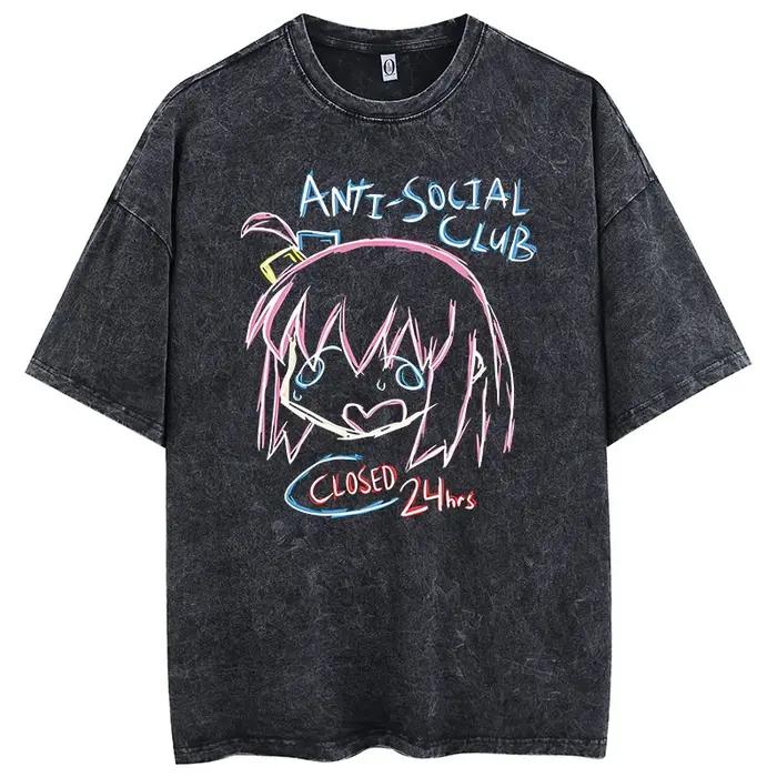 Hommes surdimensionnés imprimé t-shirts Bocchi Club groupe de musique Anime Bocchi The Rock couvertu