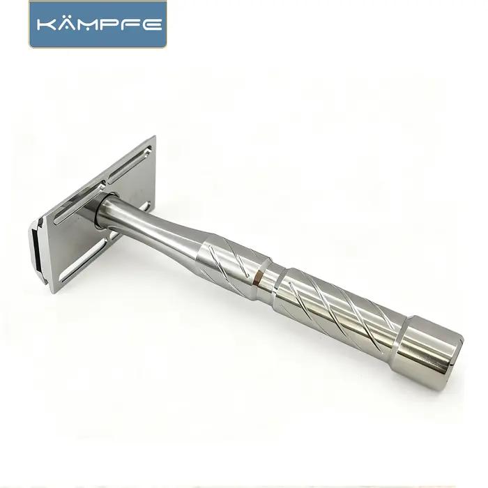 KAMPFE Rasoir manuel de sécurité CNC - Acier inoxydable traité pour le rasage humide des peaux sensi