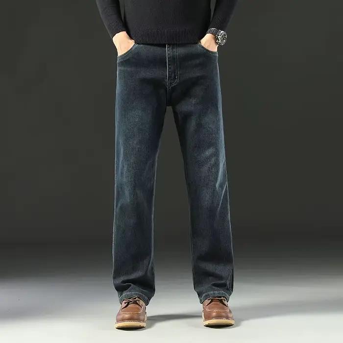 Jean Baggy pour hommes, pantalon en Denim, décontracté, droit, extensible, polyvalent, jambes larges