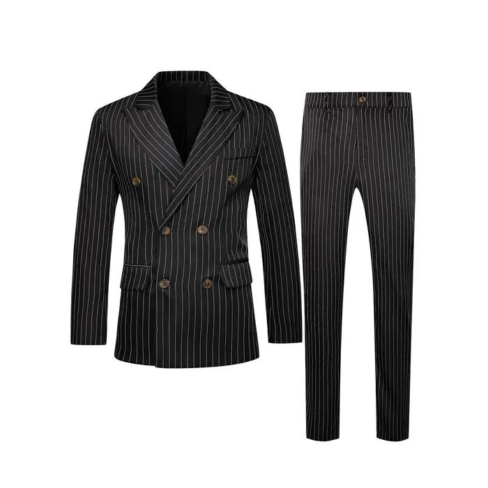Vêtements pour hommes européens et américains de haute qualité, costumes formels à rayures, pantalon