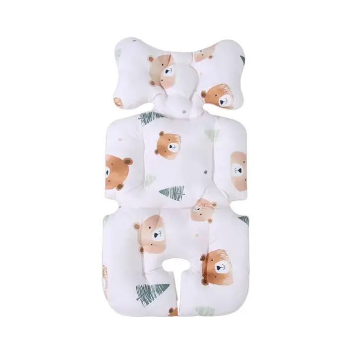 Coussin de poussette pour bébé en coton respirant, doux pour la peau, adapté à la poussette, avec tr