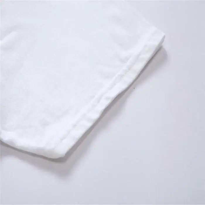 T-shirts à manches courtes pour hommes et femmes, haut en coton blanc à col rond, haut ample, épais,