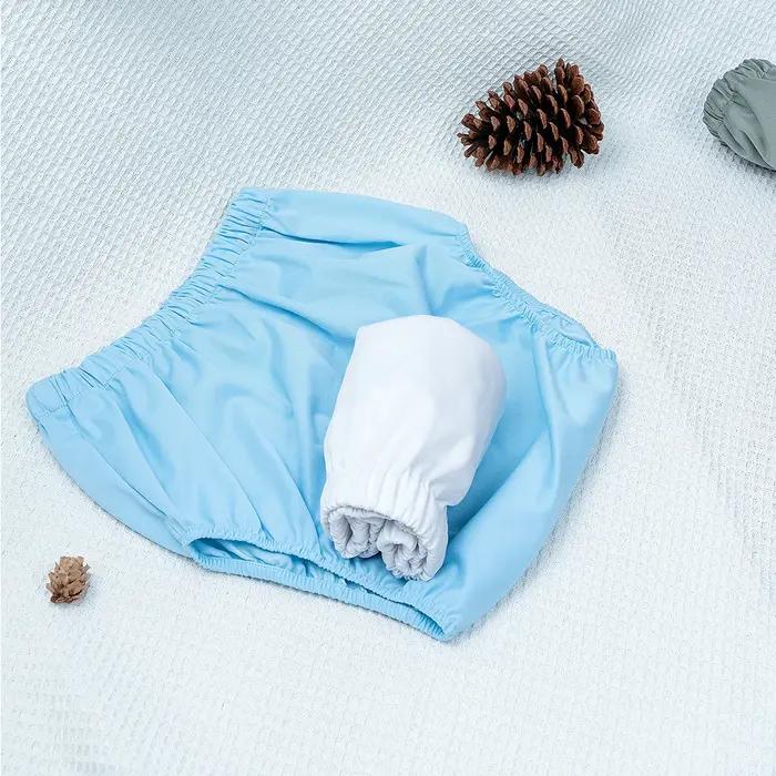 1pc couleur unie imperméable iaper pour adultes lavable réutilisable couche-culotte pantalon anti-fu