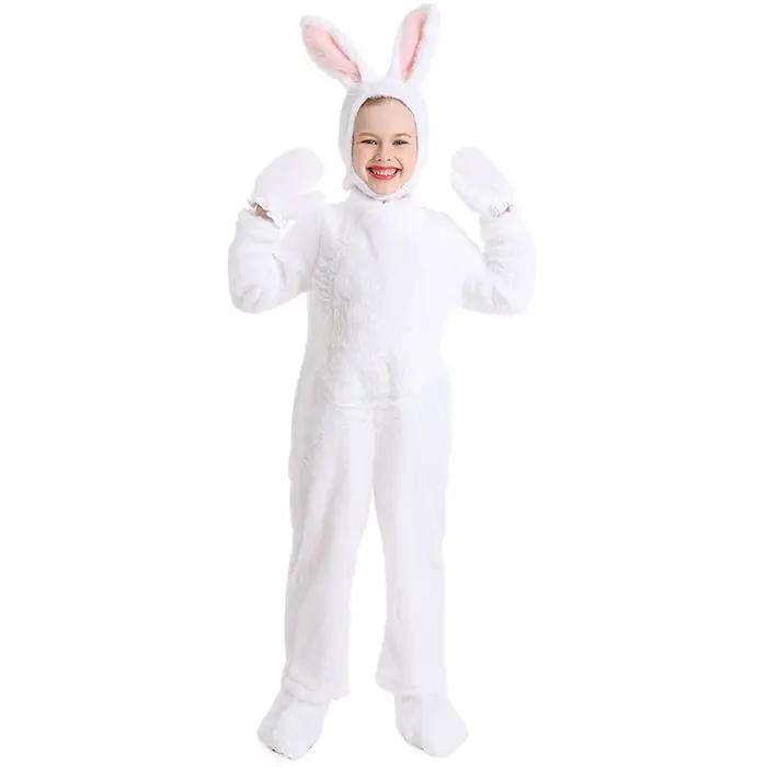 Pyjama une pièce en peluche lapin mignon pour enfants, idéal pour spectacle sur le thème de la forêt