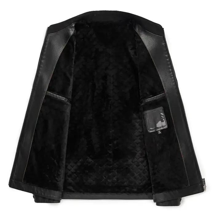 2336 printemps et automne nouveaux hommes veste en cuir de mouton naturel col montant jeunesse Premium manteau décont