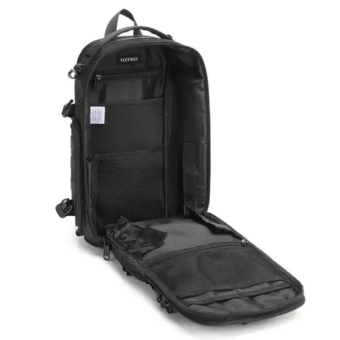 Ozuko sacs de ventre sac de poitrine pour hommes en plein air tactique une épaule sac à bandoulière