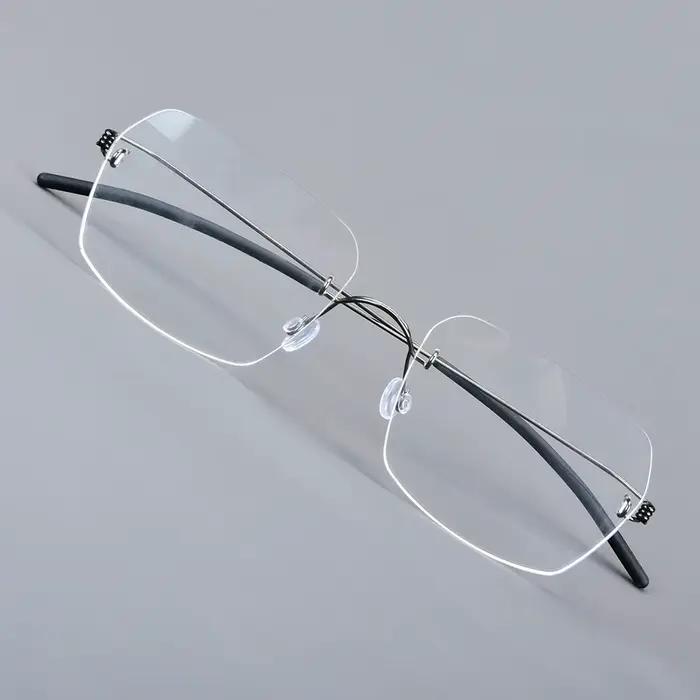 Danemark marque sans monture lunettes cadre ultraléger sans vis hommes affaires lunettes carrées fem