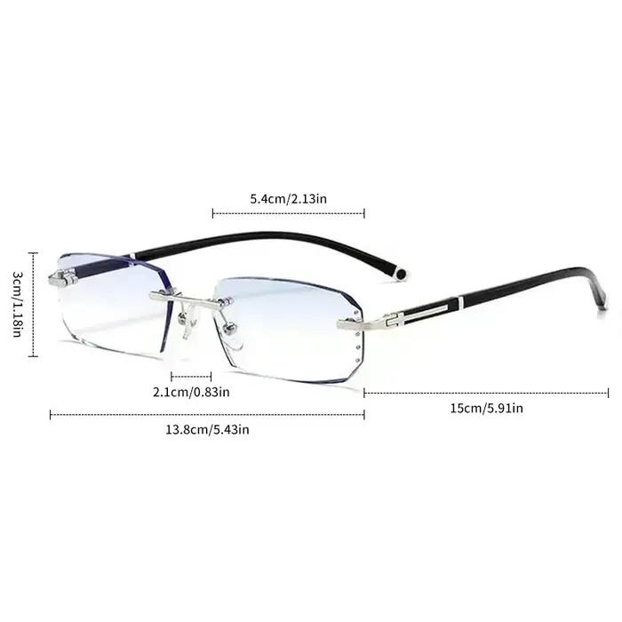 Lunettes de myopie photochromiques d'affaires pour hommes, coupe diamant, sans bords, UV400, lunette