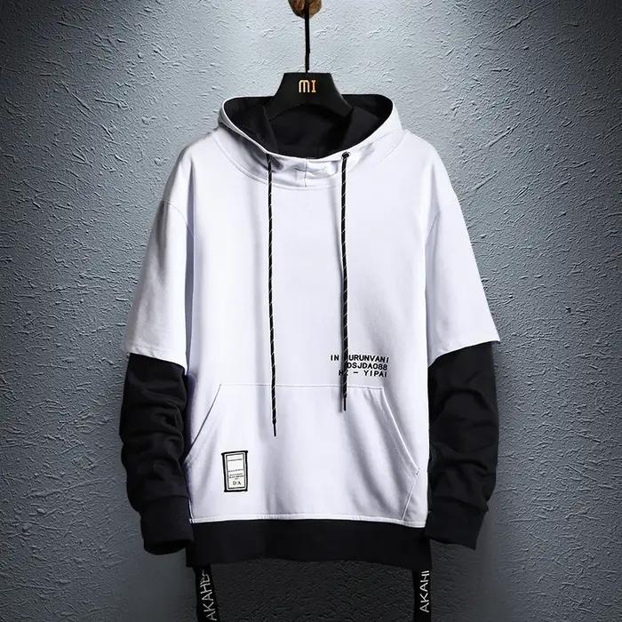 Nouveau sweat à capuche Patchwork Hip Hop hommes pull à capuche Streetwear décontracté mode vêtement