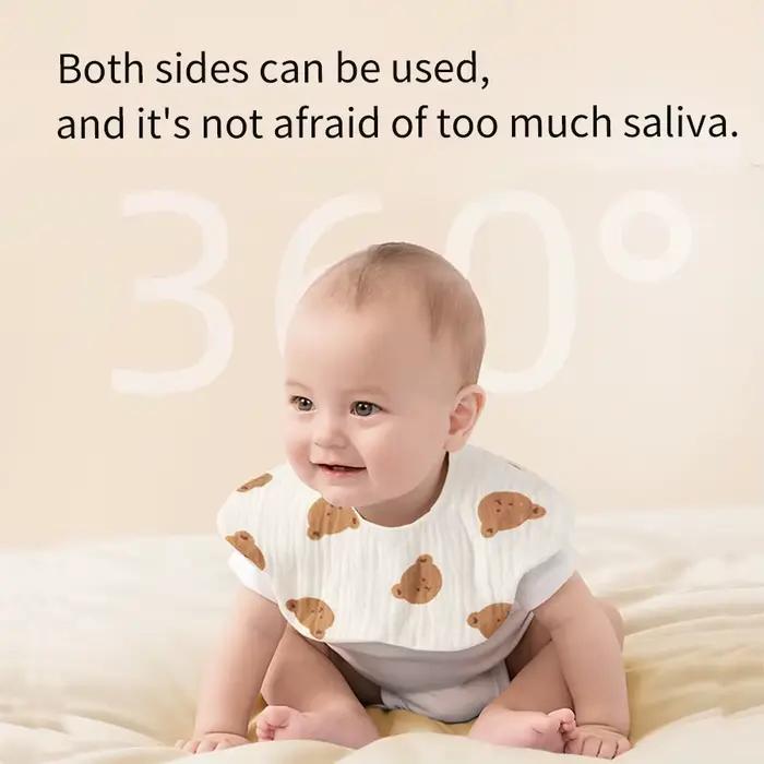 4 bavoirs pour bébé super doux et confortables, adaptés aux âges de 0 à 3 ans, avec boutons dissimul