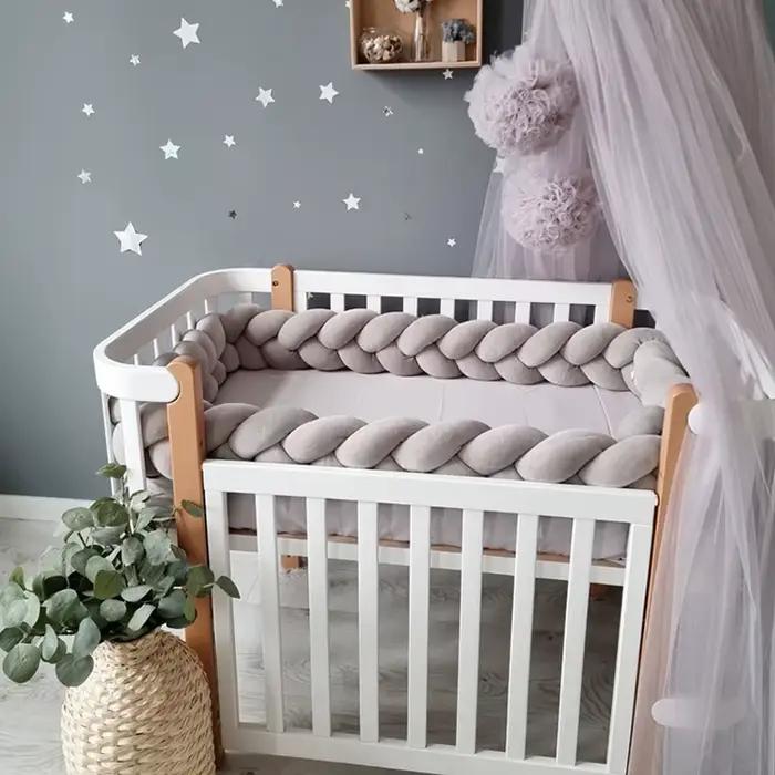 1-4M bébé pare-chocs lit tresse noeud oreiller coussin pare-chocs pour bébé berceau protecteur lit pare-chocs chambre décor berceau literie tresse ensemble