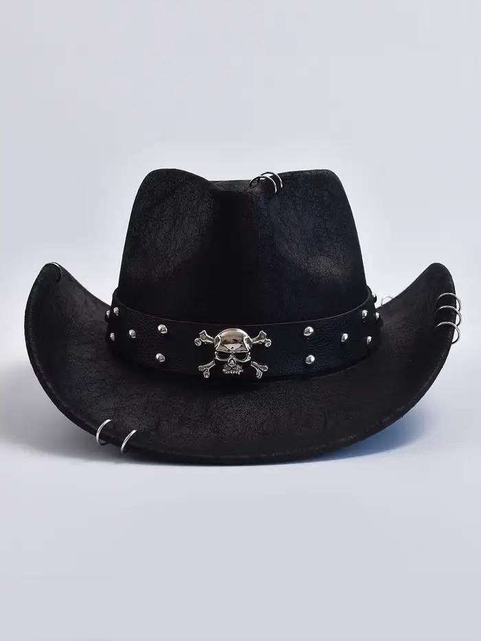 Chapeau de Cowboy occidental Vintage en Faux cuir pour hommes, chapeaux de Jazz pour hommes, chapeau