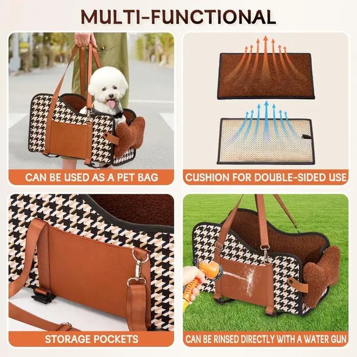 Siège rehausseur pour animaux de compagnie accoudoir voiture console centrale transport sécuritaire petit chien usage voyage maison