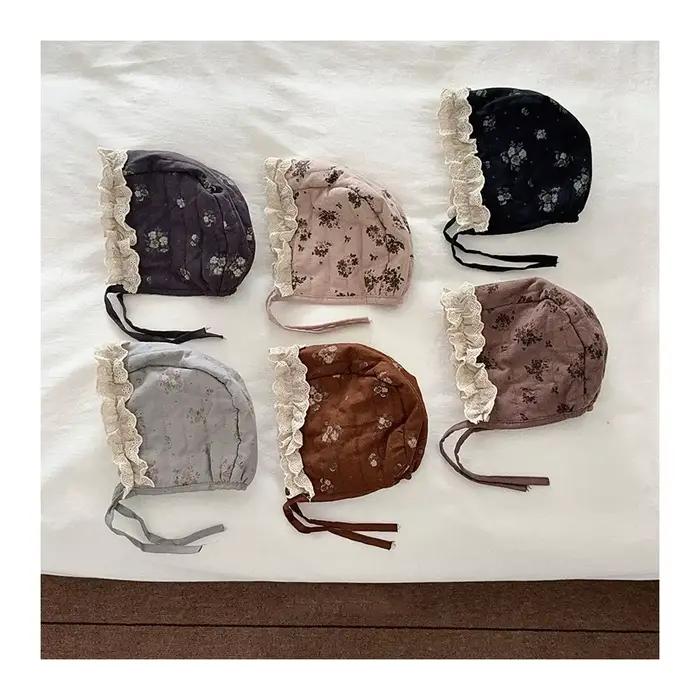 MILANCEL nouveau hiver enfants chapeau mignon épissage Floral dentelle enfants Protection des oreill