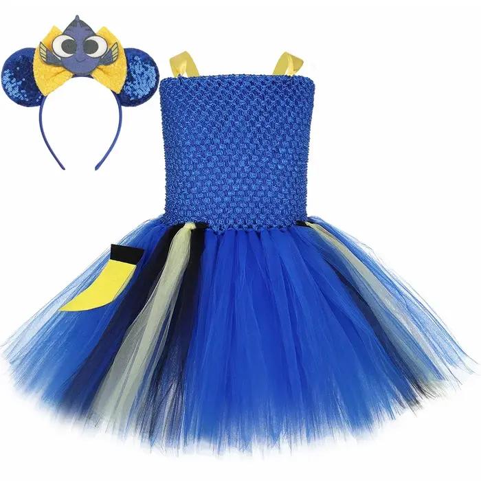 Clownfish Nemo Dory Tutu robe Costume filles fête d'anniversaire robes en Tulle poisson bleu habille