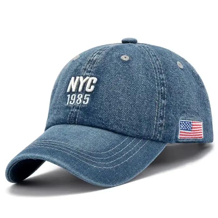 Mode NYC 1985 Broderie Denim Snapback Casquettes de Baseball Réglable En Plein Air Casual Adulte Lav