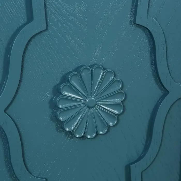 Buffet Credenzas pour salon, table d'entrée bleue de 63 pouces avec armoire d'appoint de rangement,