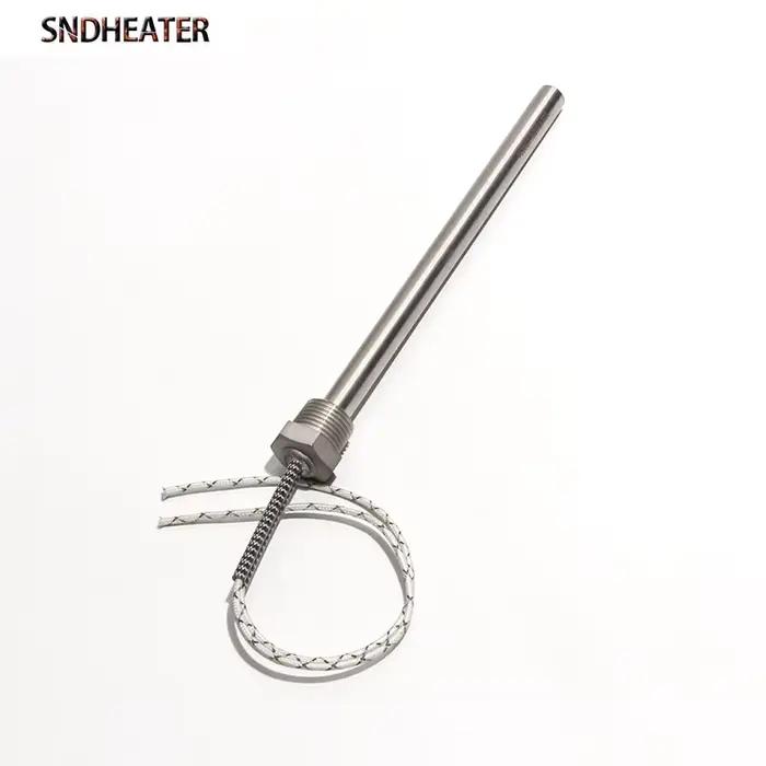 SNDHEATER 1KW Tube électrique à tête unique filetage DN15/21mm(1/2 ") 201SS Tube 12x100-200mm cartou