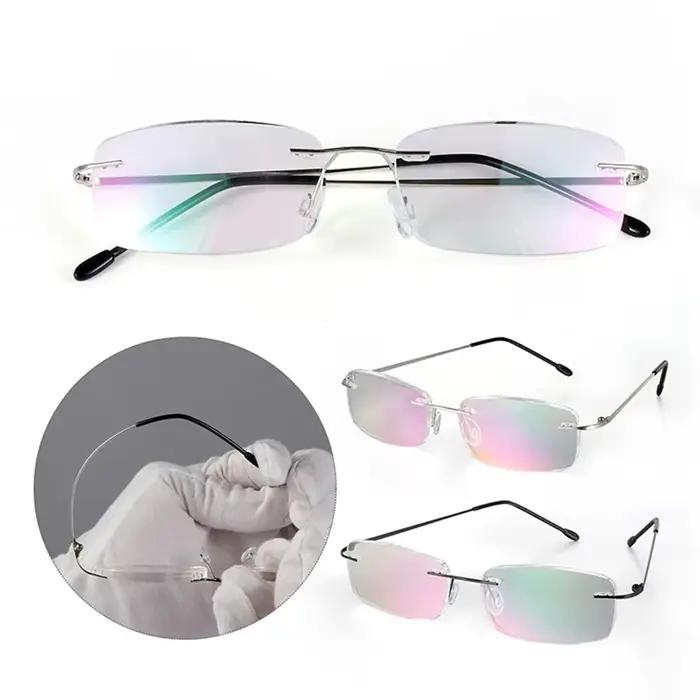 May Flower-Lunettes de lecture sans monture en titane pour hommes et femmes, blocage de la lumière b