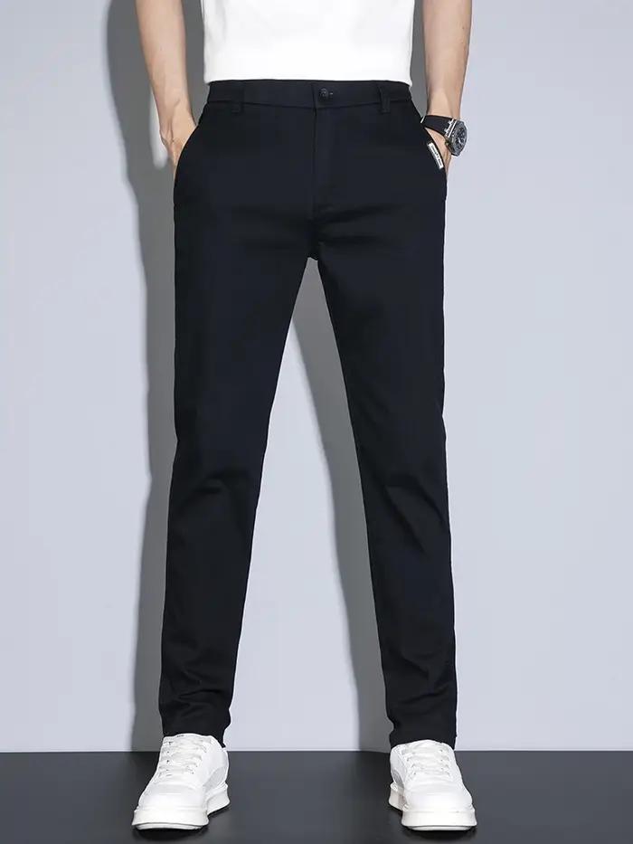 2025 nouveaux pantalons décontractés pour hommes printemps été mince affaires droites coton Stretch